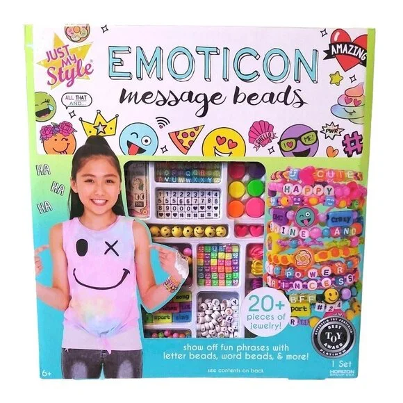 Just My Style Emoticon Message Beads Kit For DIY Jewelry Making With 20+ Pieces - Picture 2 of 8